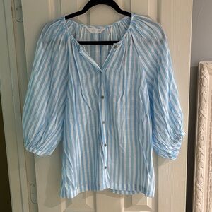 Lauren Conrad Blue and White Striped Blouse